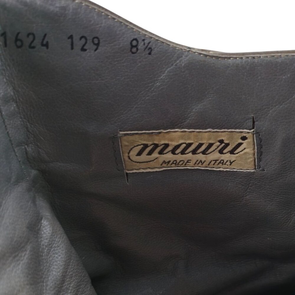 Vintage Mauri Exotic Ostrich and Suede Gray Dress Shoes Mens 8.5 Ankle Zip Boots - Picture 7 of 16